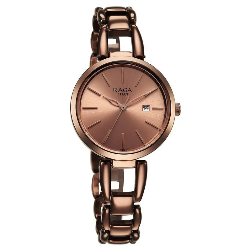 Titan Raga Viva 2642QM01 Rose Gold Dial Women&