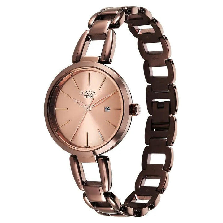 Titan Raga Viva 2642QM01 Rose Gold Dial Women&
