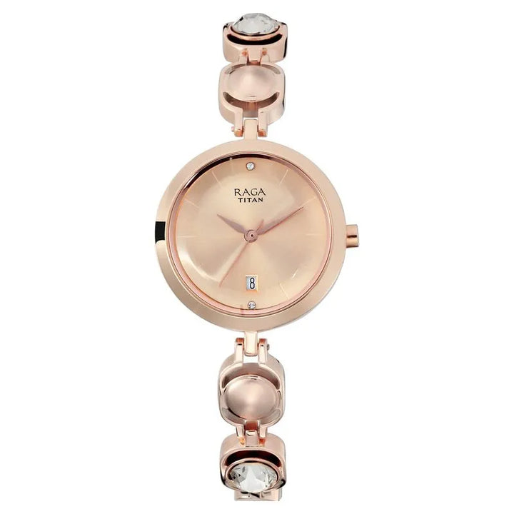 Titan Raga Viva NU2606WM02 Rose Gold Dial Women&