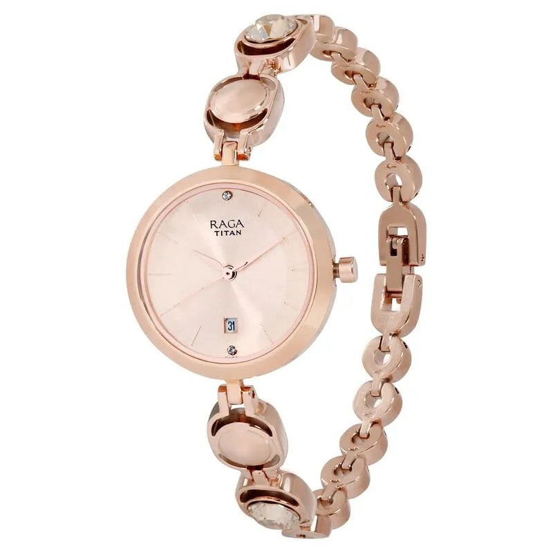 Titan Raga Viva NU2606WM02 Rose Gold Dial Women&