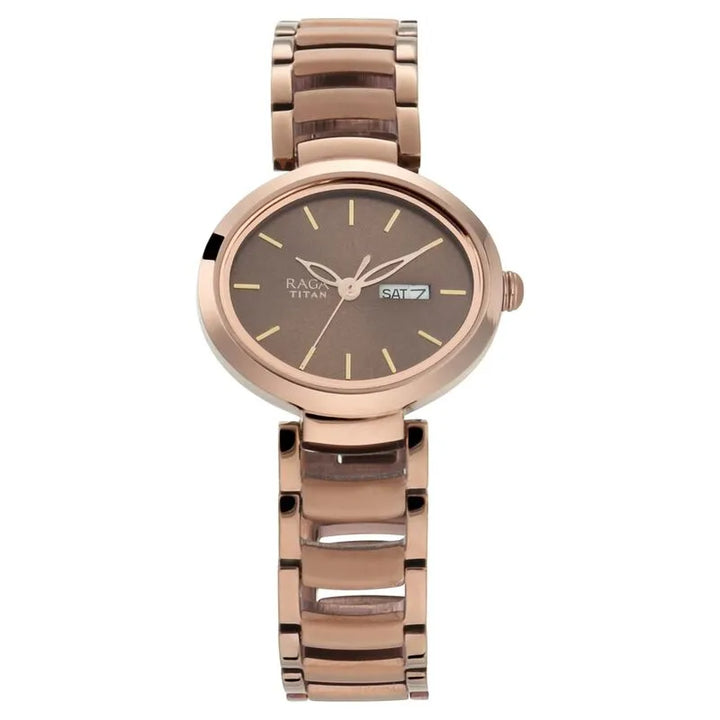 Titan Raga Viva nu2620qm01 Brown Dial Women&