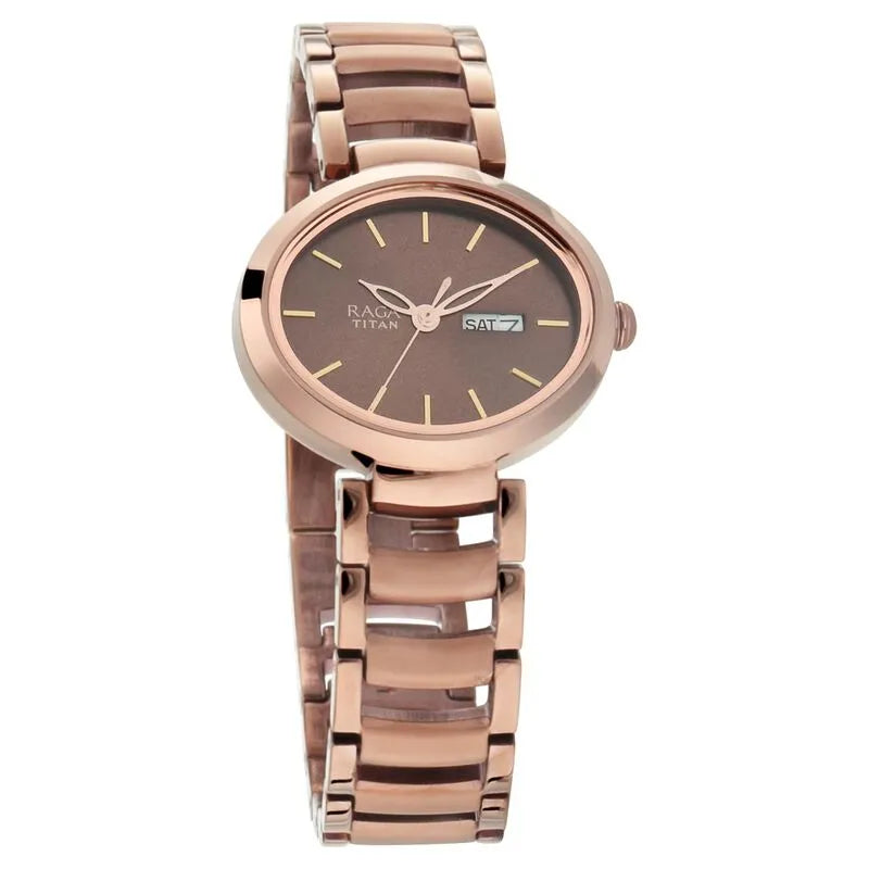 Titan Raga Viva nu2620qm01 Brown Dial Women&