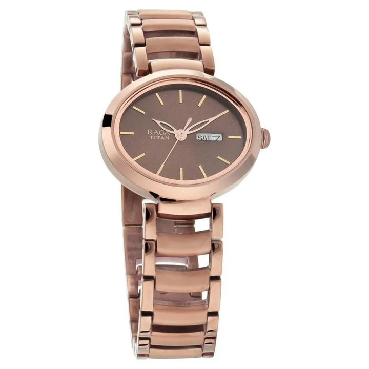 Titan Raga Viva nu2620qm01 Brown Dial Women&