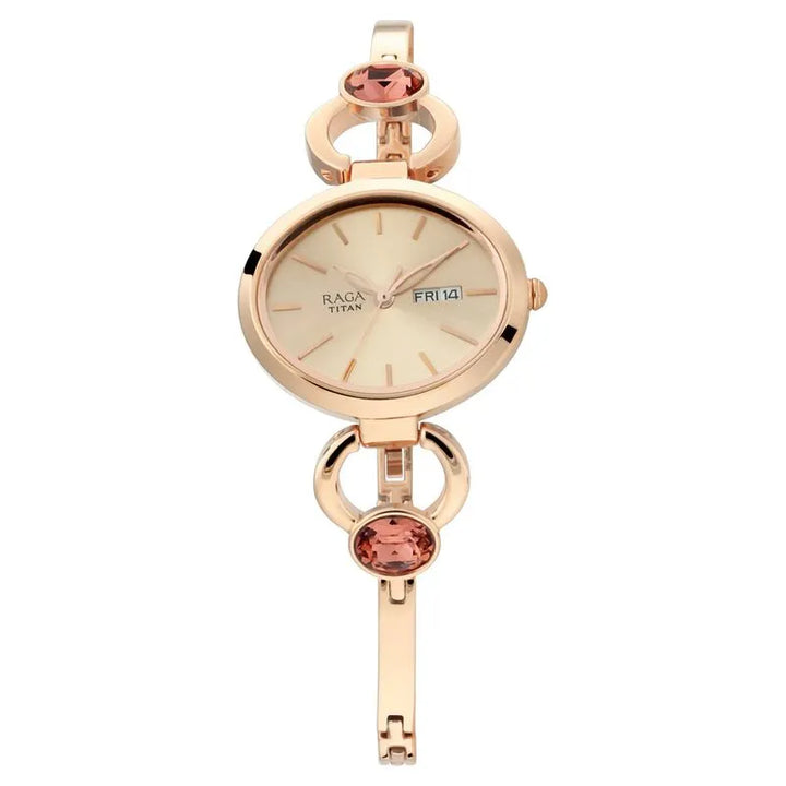 Titan Raga Viva NU2621WM01 Rose Gold Dial Women&
