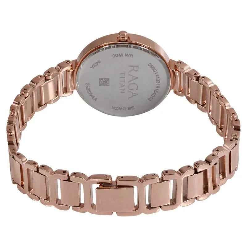 Titan Raga Viva Sundial Gold Elegance Rose Gold Dial Women&