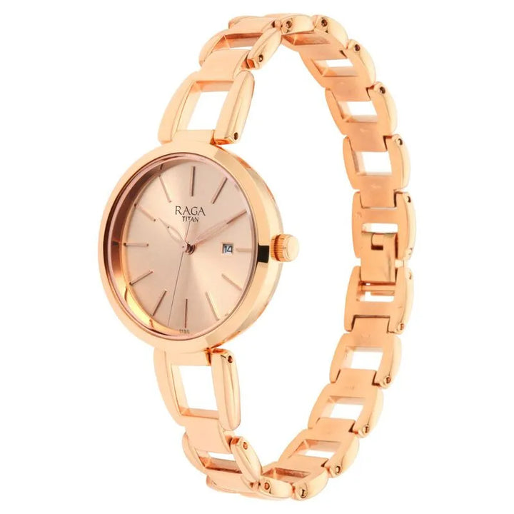 Titan Raga Viva Trendsetter Rose Gold Dial Women&