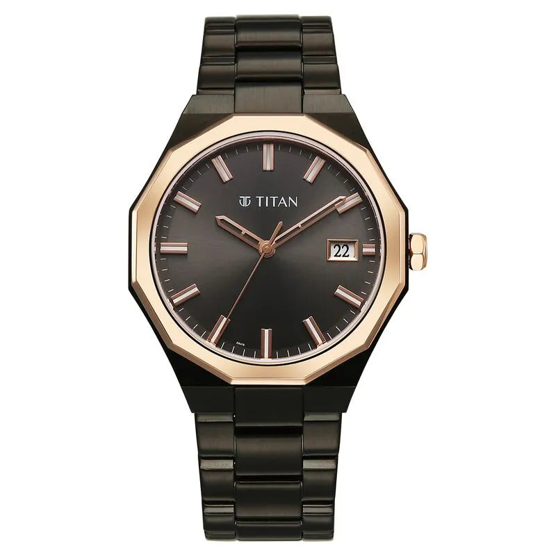 Titan Regalia Dodecagon Quartz Analog with Date Men&