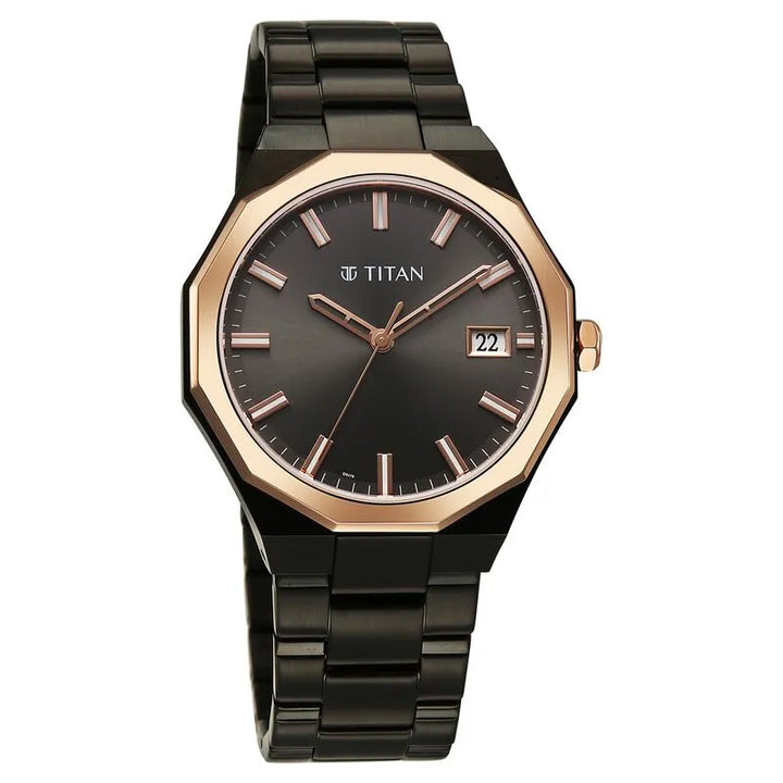 Titan Regalia Dodecagon Quartz Analog with Date Men&