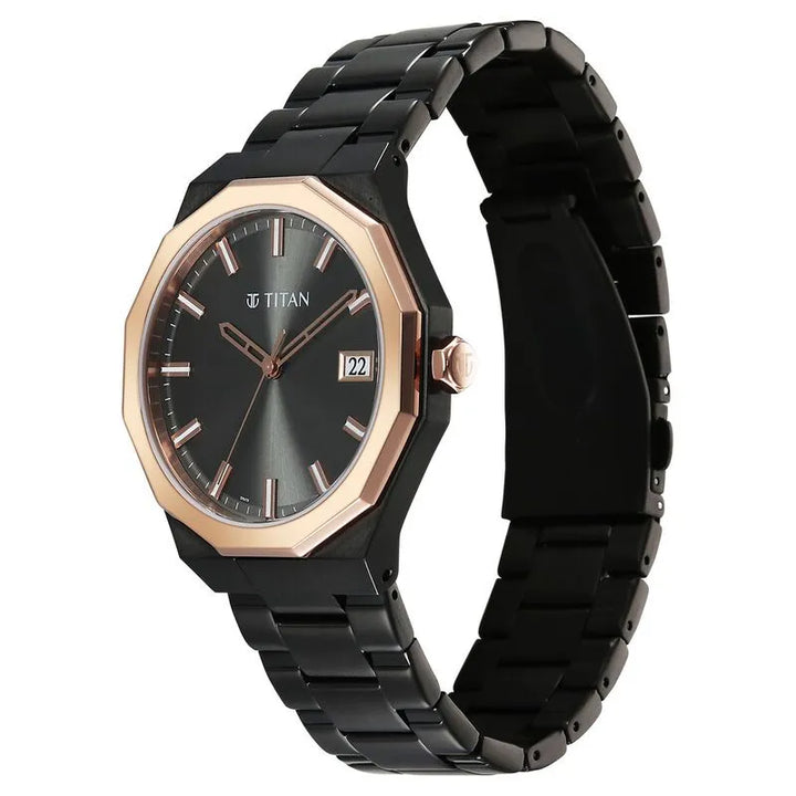 Titan Regalia Dodecagon Quartz Analog with Date Men&