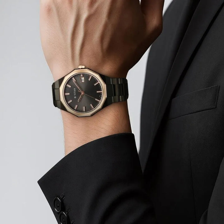 Titan Regalia Dodecagon Quartz Analog with Date Men&