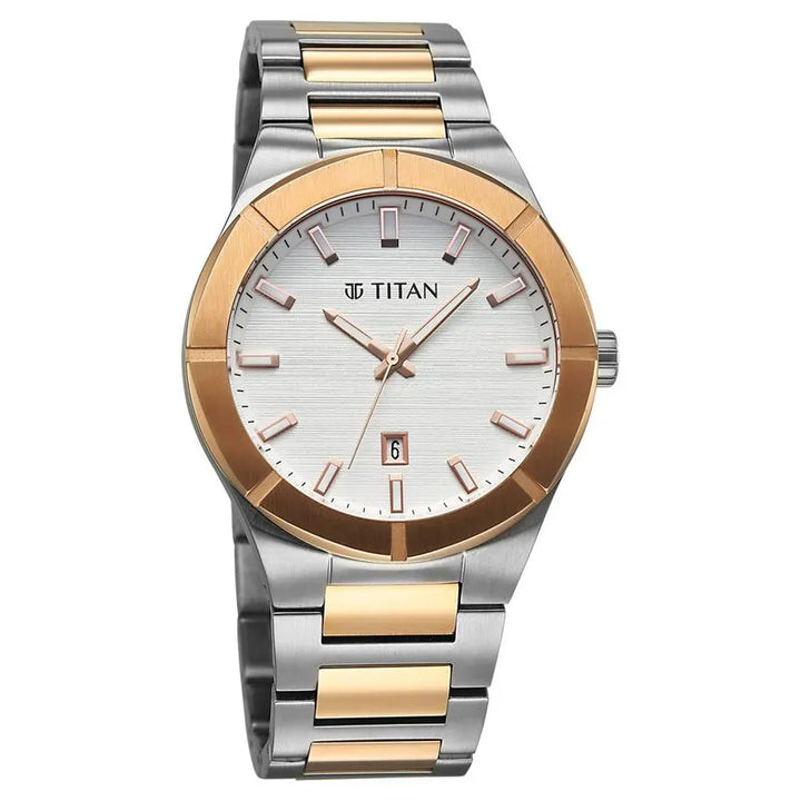Titan Regalia Marque 90240km01 White Dial Men&