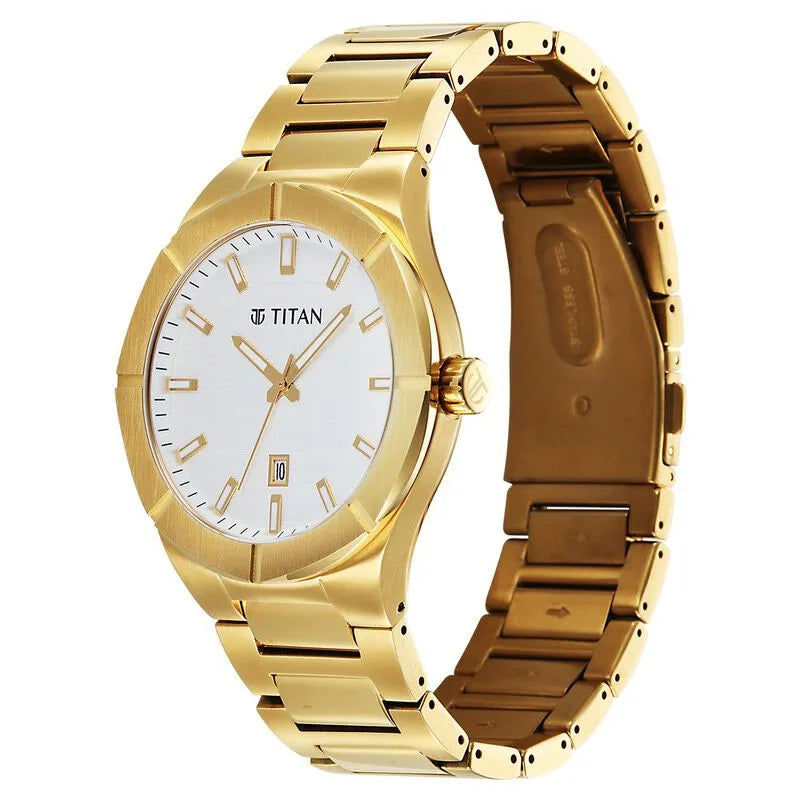 Titan Regalia Marque 90240ym01 White Dial Men&