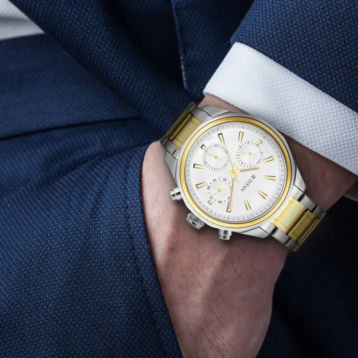 Titan Regalia Opulent Multifunction Silver Dial Men&