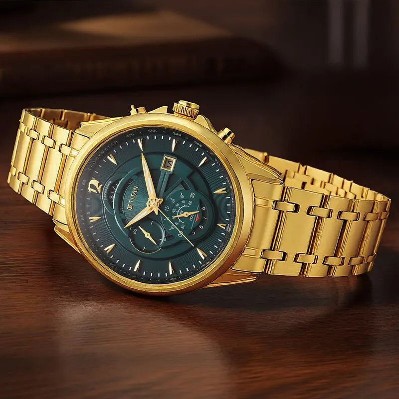 Titan Regalia Premium Green Chronograph Men&