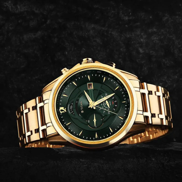 Titan Regalia Premium Green Chronograph Men&