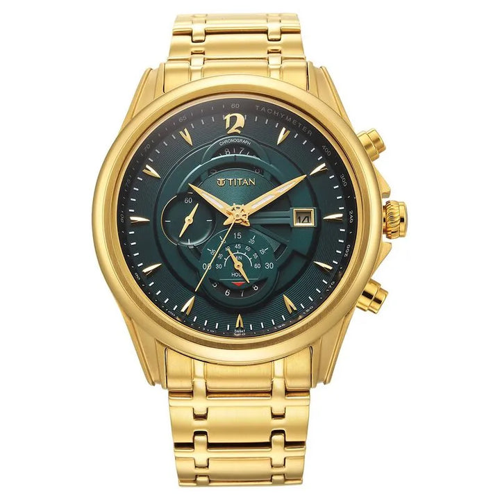 Titan Regalia Premium Green Chronograph Men&