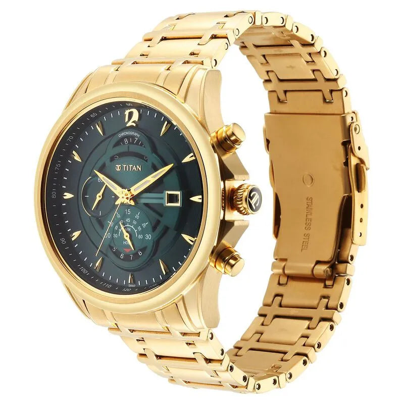 Titan Regalia Premium Green Chronograph Men&