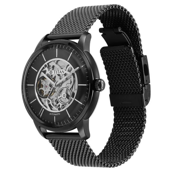 Titan Skeletal Automatic NU90110NM02 Black Dial Men&