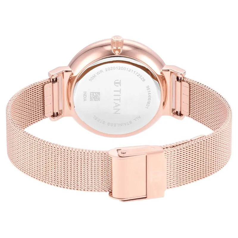 Titan Slimline Silver Dial Quartz Multifunction Women&