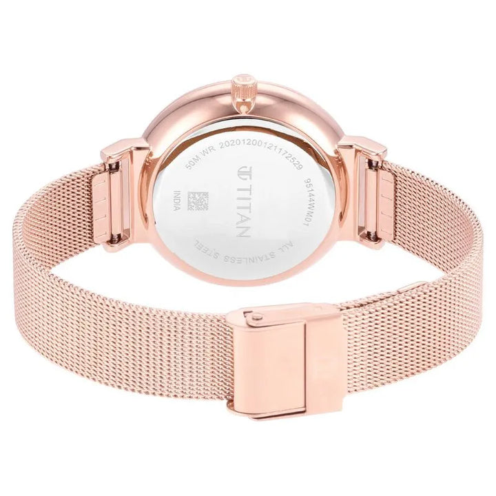 Titan Slimline Silver Dial Quartz Multifunction Women&