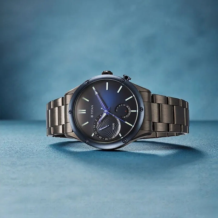 Titan Stellar NU10009KM01 Blue Dial Men&
