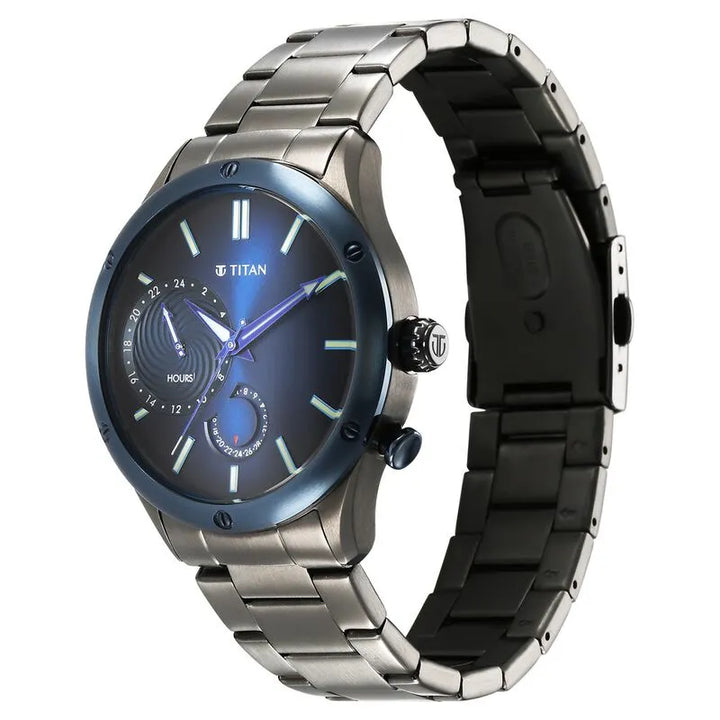 Titan Stellar NU10009KM01 Blue Dial Men&