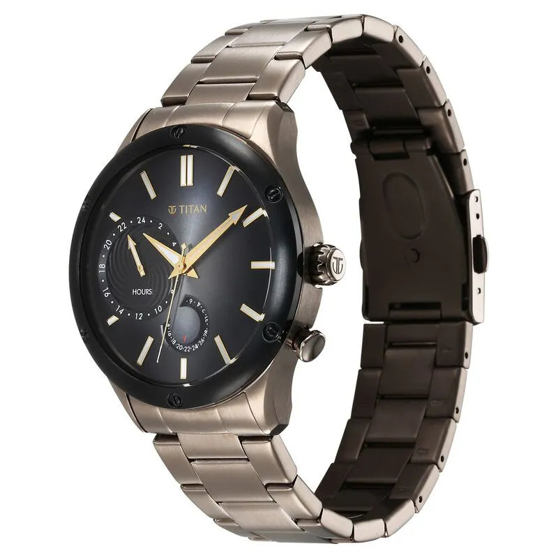 Titan Stellar nu10009km03 Multifunction Brown Dial Men&