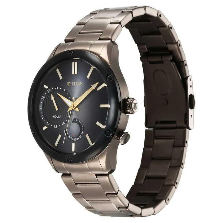 Titan Stellar nu10009km03 Multifunction Brown Dial Men&