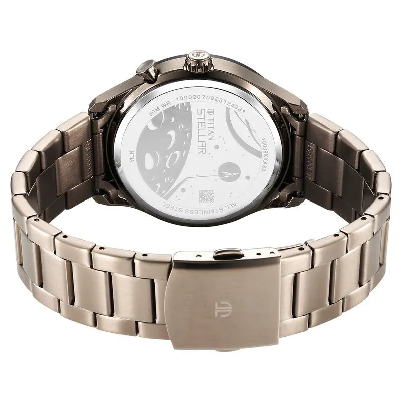 Titan Stellar nu10009km03 Multifunction Brown Dial Men&