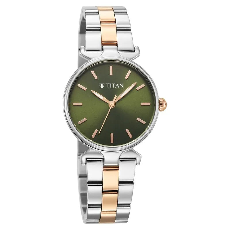 Titan Workday Edit 95396km01 Green Dial Women&