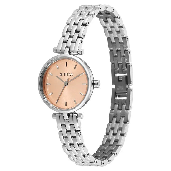 Titan Workday Edit 95397sm01 Rose Gold Dial Women&