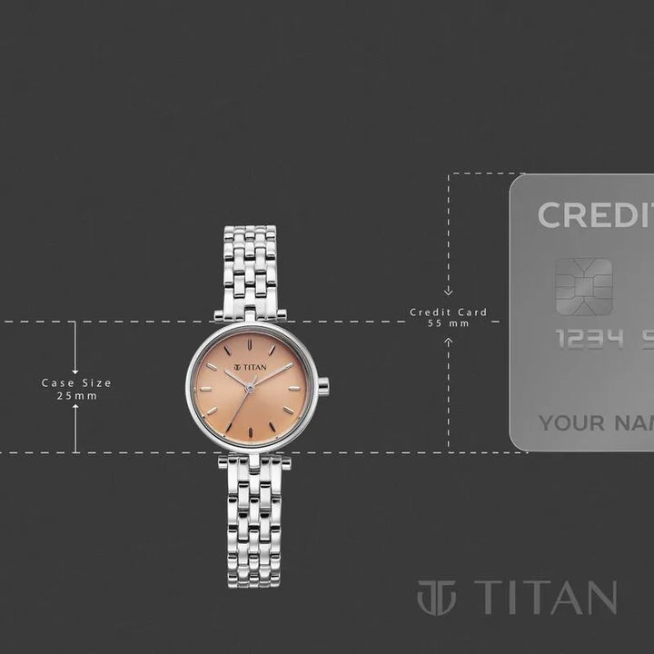 Titan Workday Edit 95397sm01 Rose Gold Dial Women&