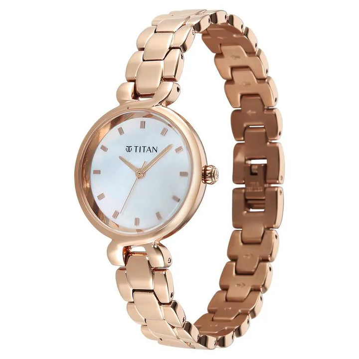 Titan Workday Edit 95398wm01 Mother Of Pearl Dial Women&