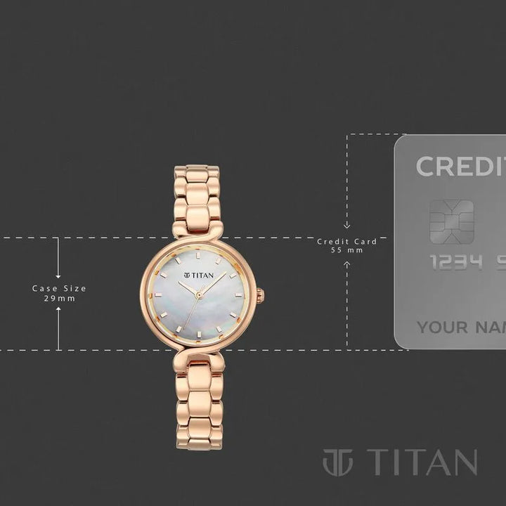 Titan Workday Edit 95398wm01 Mother Of Pearl Dial Women&