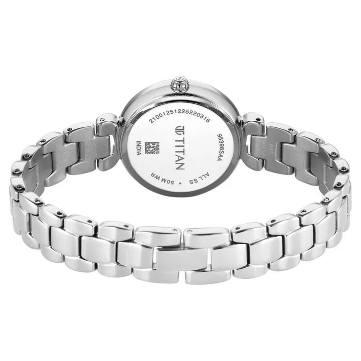 Titan Workday Edit Quartz Analog Mother Of Pearl Dial Silver Stainless Steel Strap Women&