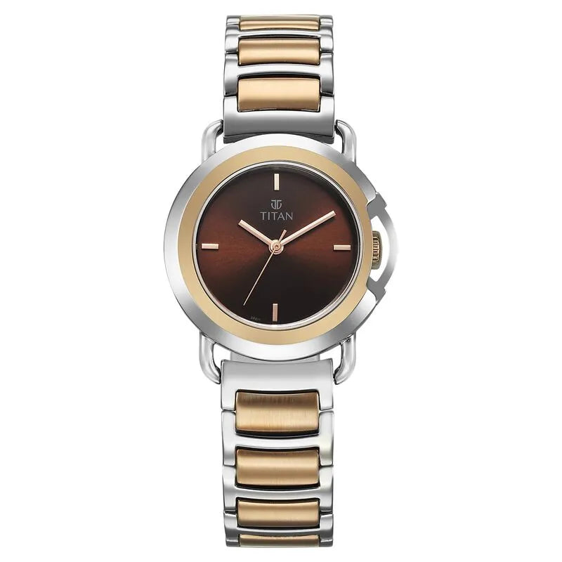Titan Workmode Quartz Analog Brown Dial Women&