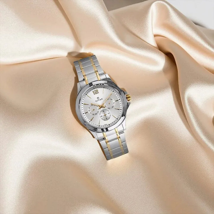 Titan Workwear 1698BM01 Silver Dial Multifunction Men&