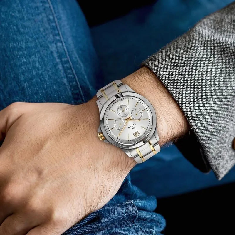 Titan Workwear 1698BM01 Silver Dial Multifunction Men&