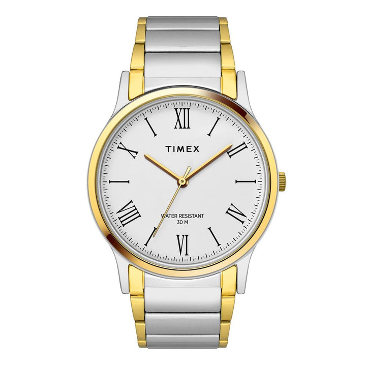 Timex Classics Men's Quartz Analog White Dial Round Case 3 Hands Function Watch -TW000R432