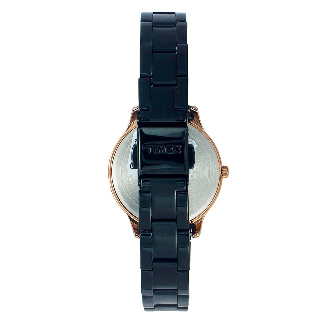 Timex Fashion Women's Black Dial Round Case 3 Hands Function Watch -TW000T630