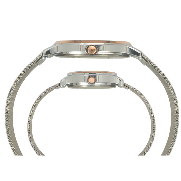 Timex Classics Pairs Silver Dial Round Case 3 Hands Function Watch -TW00PR271