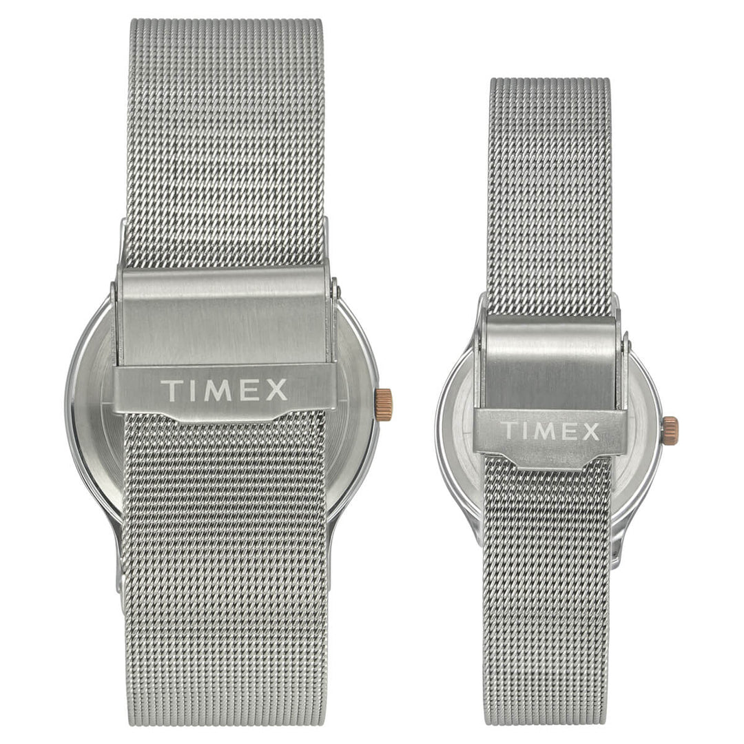 Timex Classics Pairs Silver Dial Round Case 3 Hands Function Watch -TW00PR271