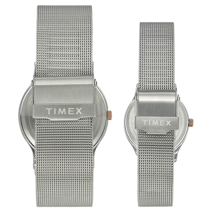 Timex Classics Pairs Silver Dial Round Case 3 Hands Function Watch -TW00PR271