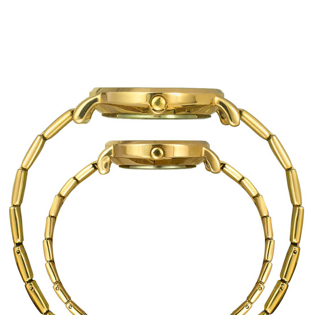 Timex Empera Pairs Champagne Dial Round Case 10 Year Battery Life + Date Function Watch -TW00PR280