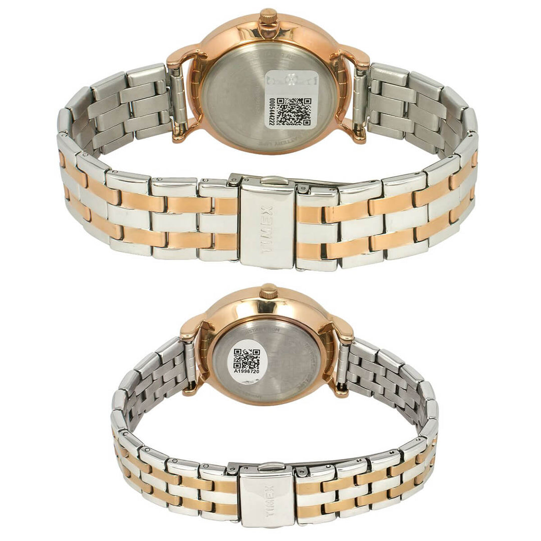 Timex Empera Pairs Blue Dial Round Case 10 Year Battery Life + Date Function Watch -TW00PR282