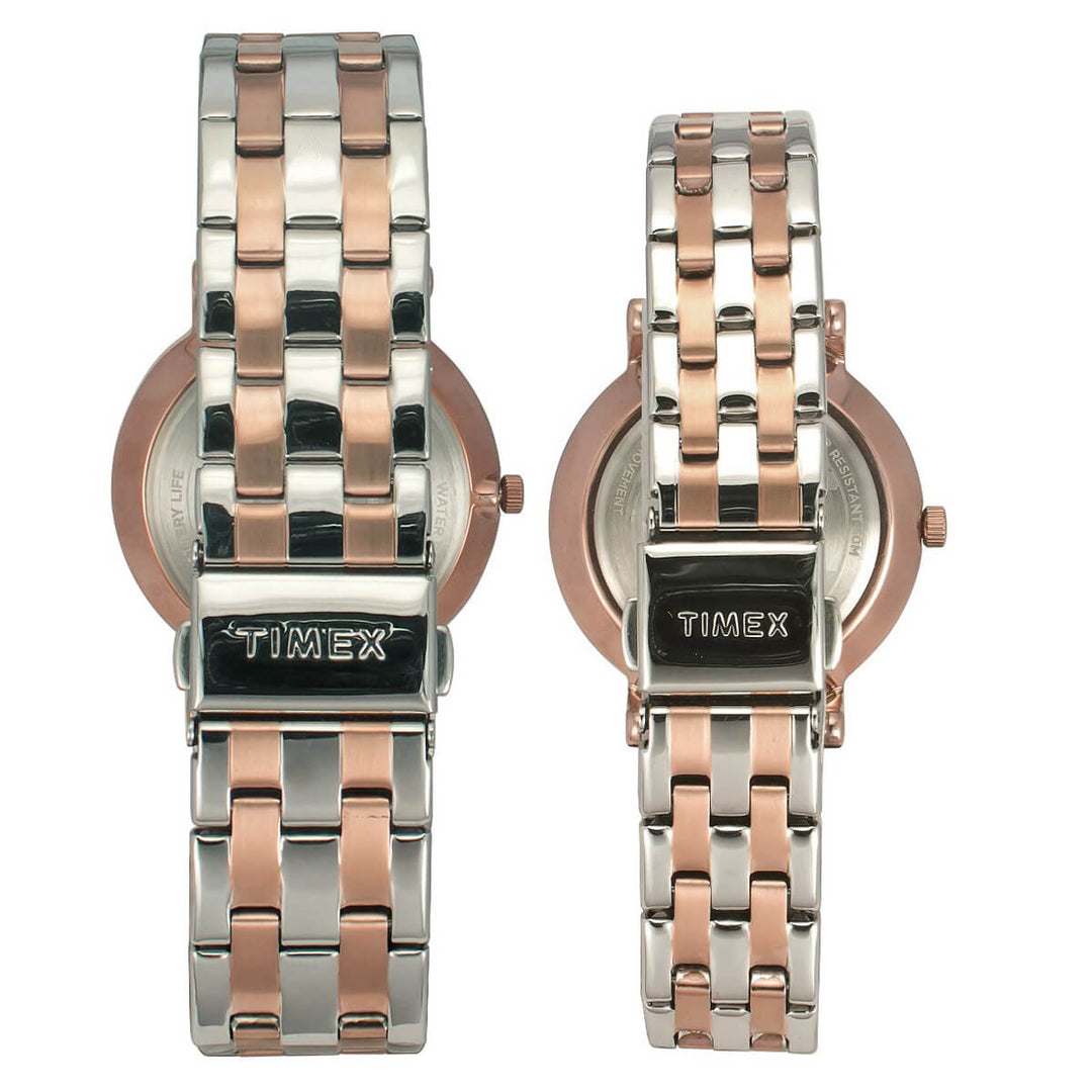 Timex Empera Pairs Blue Dial Round Case 10 Year Battery Life + Date Function Watch -TW00PR282