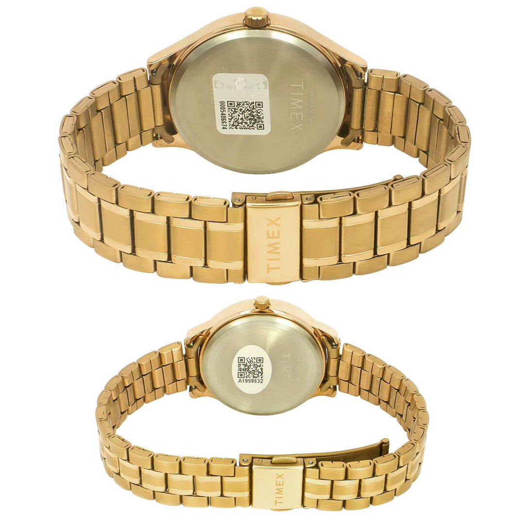 Timex Empera Pairs Black Dial Round Case Day-Date + 3 Hands Function Watch -TW00PR283