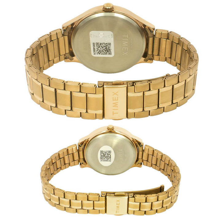 Timex Empera Pairs Black Dial Round Case Day-Date + 3 Hands Function Watch -TW00PR283