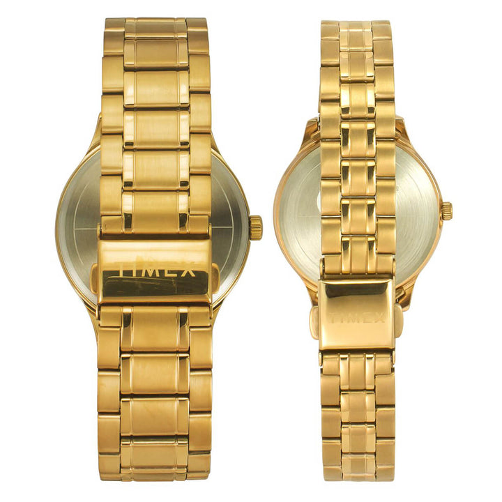 Timex Empera Pairs Black Dial Round Case Day-Date + 3 Hands Function Watch -TW00PR283