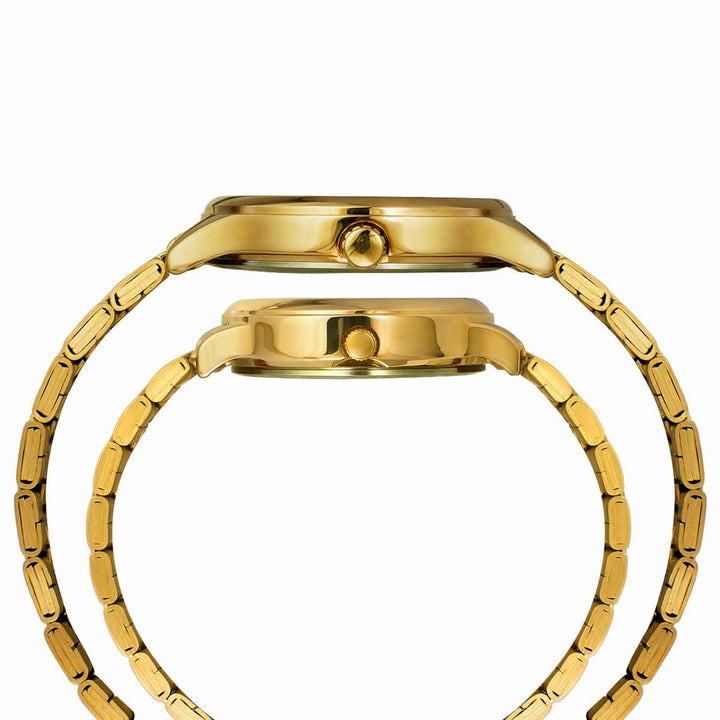 Timex Empera Pairs Black Dial Round Case Day-Date + 3 Hands Function Watch -TW00PR283